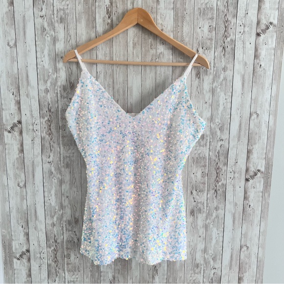 Windsor Tops - Windsor Bridal Bachelorette Sequin Cami Large